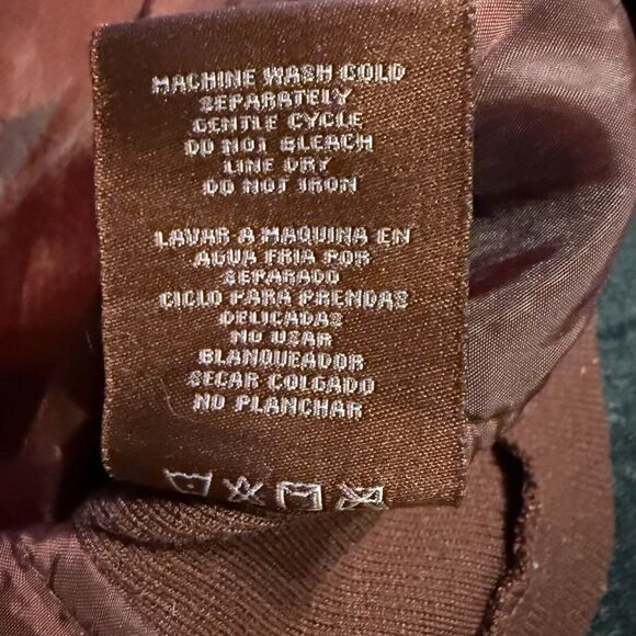 Sebby Collection Vegan Leather Moto Jacket Brown Vintage Look Womens Medium - Picture 15 of 15